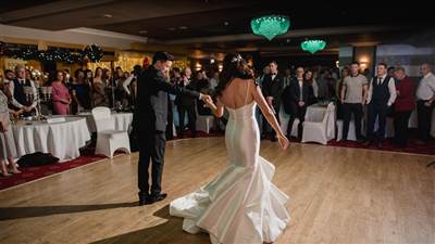 Bride and Groom Dancing at Ballyliffin Lodge in Ireland