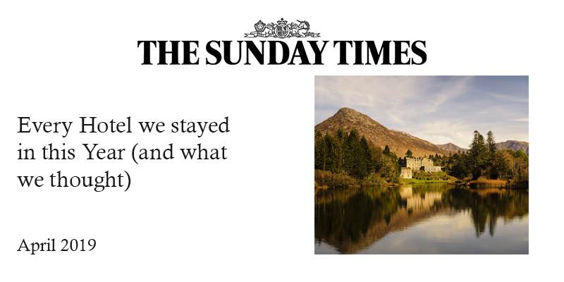 The Sunday Times: Every Hotel We Stayed in this Year