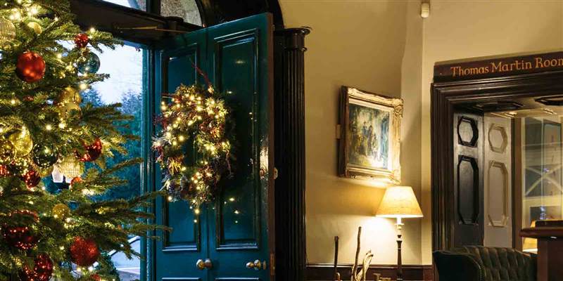 Ballynahinch Front door at Christmas