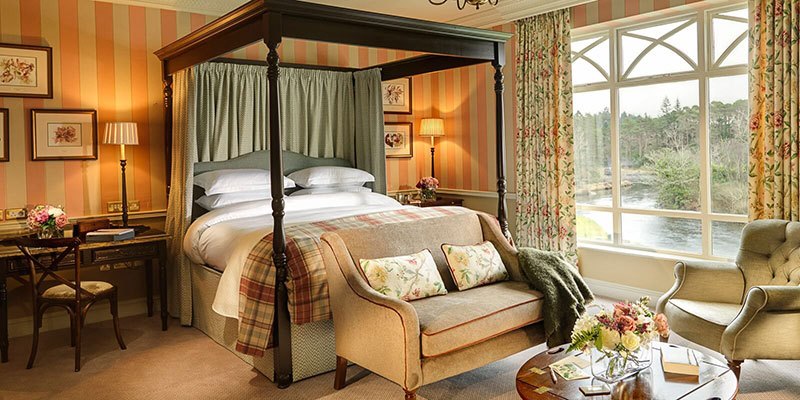 Our large beautiful riverside suites are extremely comfortable and have spectacular views over river and woodland