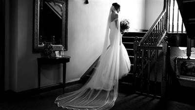 Bride on the stairs