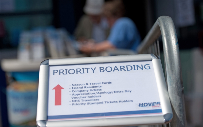 Priority boarding for Hovertravel during the festival...