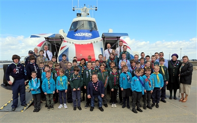 warwick davies and scouts at Hovertravel