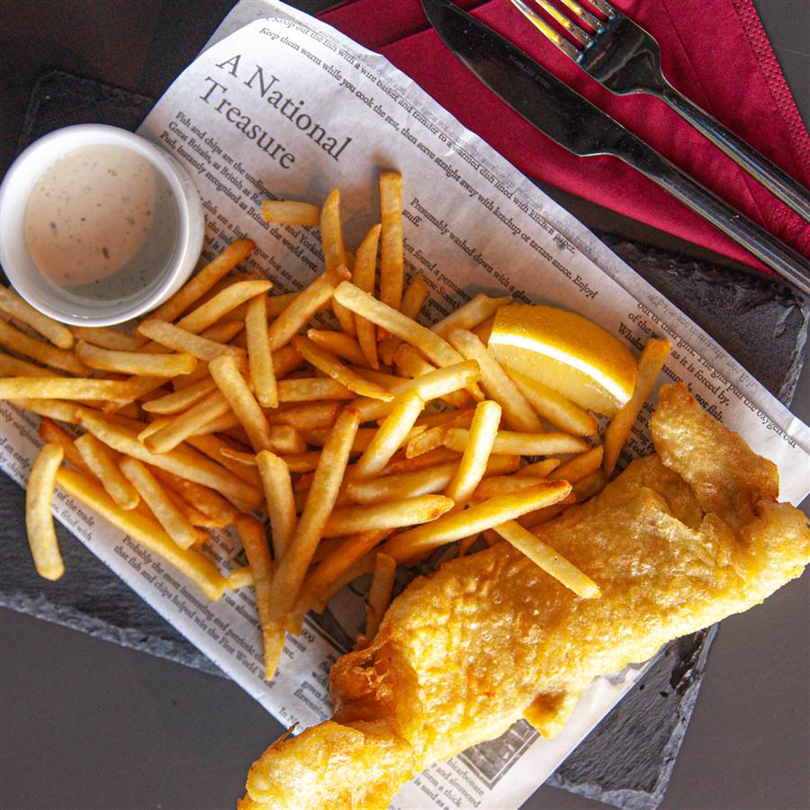 BEER BATTERED FISH AND CHIPS