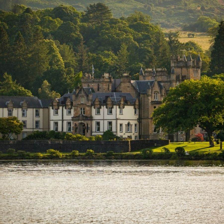 Cameron House on Loch Lomond is available for bookings ahead...