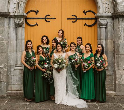 bride-and-gals-at-door-of-church