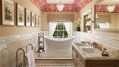  Royal Suite Bathroom at Grantley Hall luxury hotel in Ripon