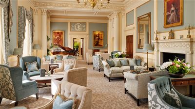 Drawing Room at Grantley Hall luxury hotel in Ripon