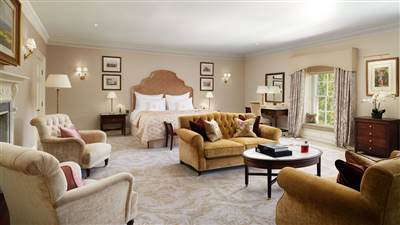 Grand Suites at Grantley Hall with 66 sqm,robe & pillow menu.They are exceptionally spacious and boast large seating areas, feature fireplaces and luxury bathrooms.
