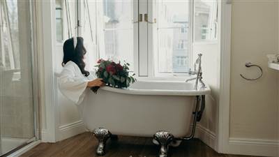 Bride in Bathroom
