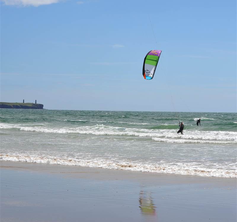 Kite surfers at Tramore Beach 