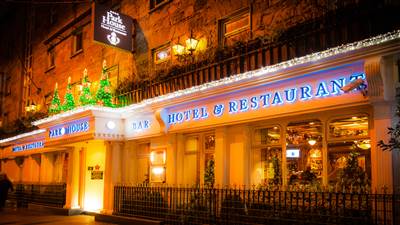 Exterior with Christmas decoration at Park House 4 Star Hotel in Galway city