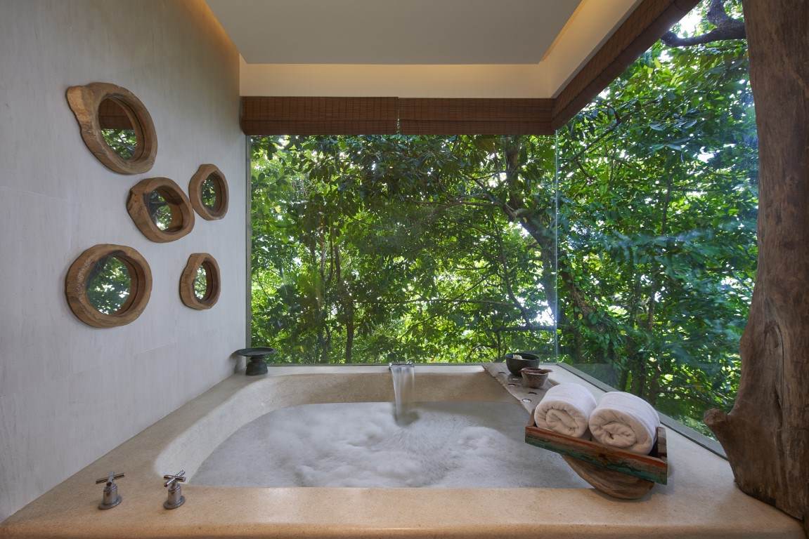 oversized Sunken Bathtub in two bedroom Jungle Villa
