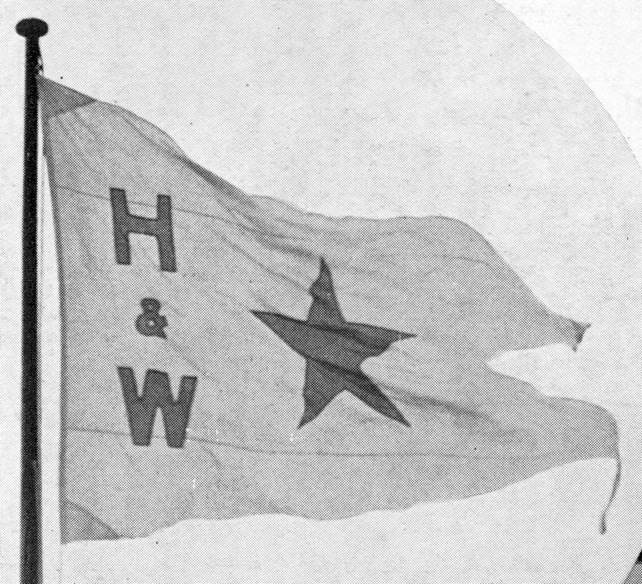 harland and wolfg flag mid blue on white